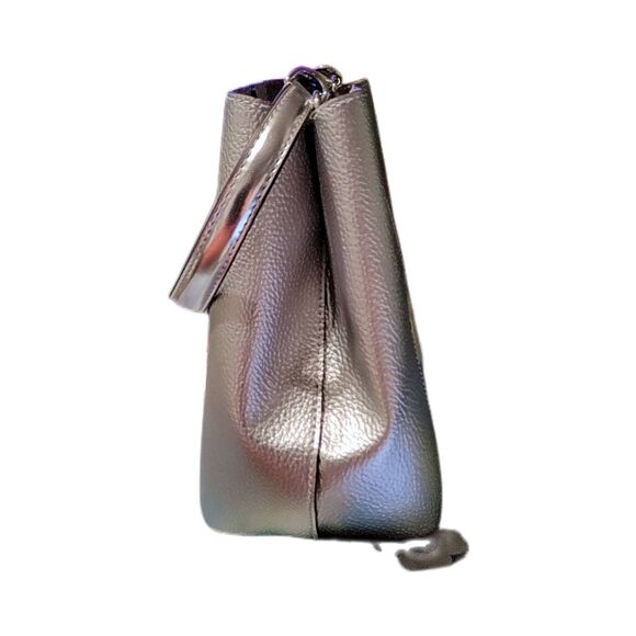 NWT~MICHAEL KORS Pratt Medium Studded Metallic Patchwork Sig Logo Shoulder Bag - Picture 2 of 7